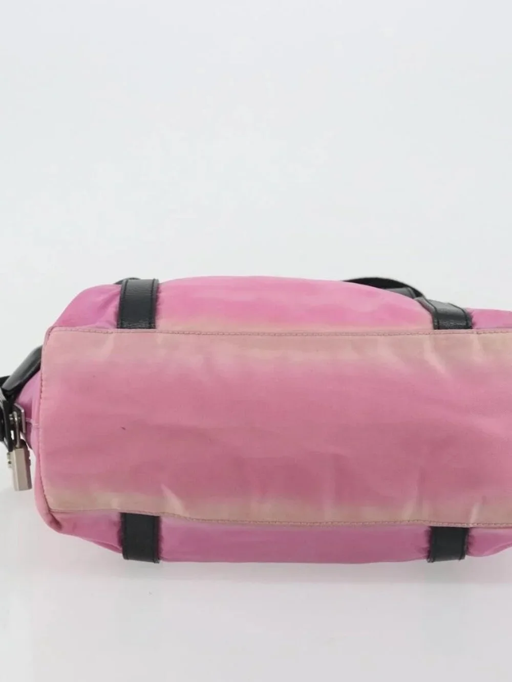 PRADA Shoulder Bag Nylon Pink Silver Auth 176628